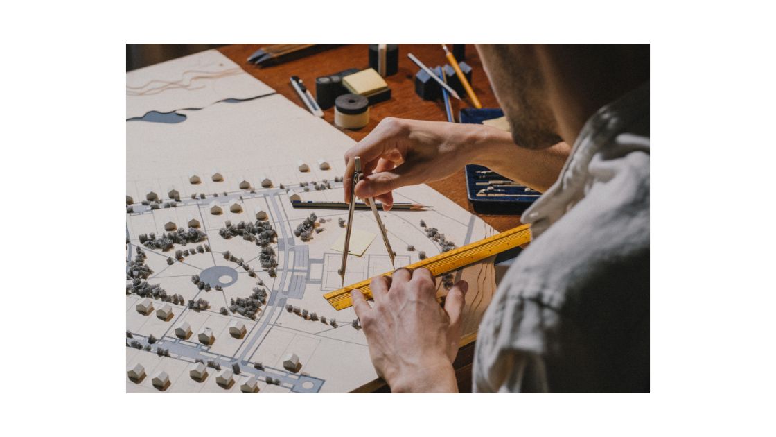 Architect Working on a Model of an Urban Landscape Project