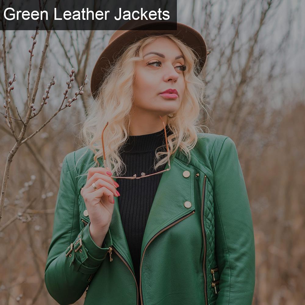 green leather jacket for women