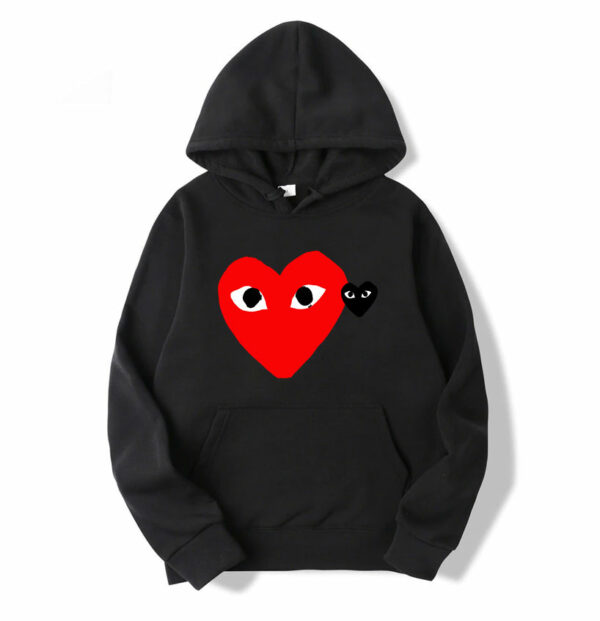 Red-Heart-And-Gray-Heart-Cdg-Hoodie-600x621